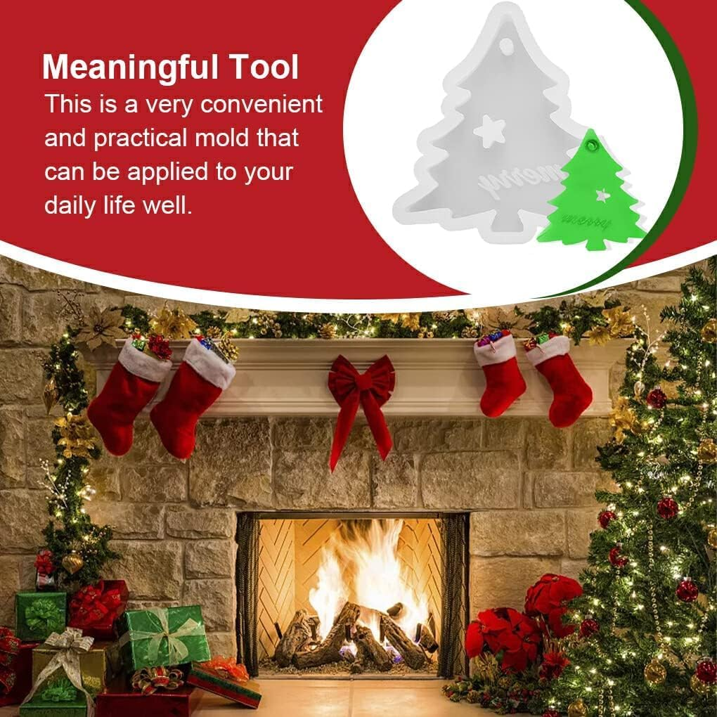 Biscuit Molds Kitchen Baking Handmade Christmas Themed Embossed Mould Dessert Fondant Casting Die Cupcake Chocolate, Xmas Tree A