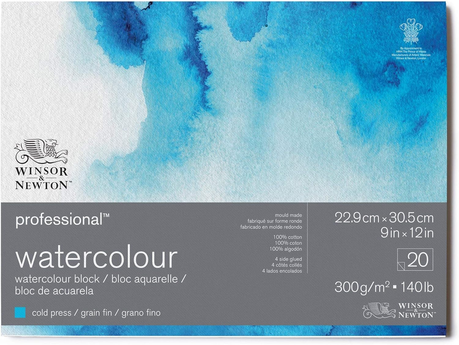 Winsor & Newton Professional Watercolor Paper Block, 12" X 16", Cold Pressed