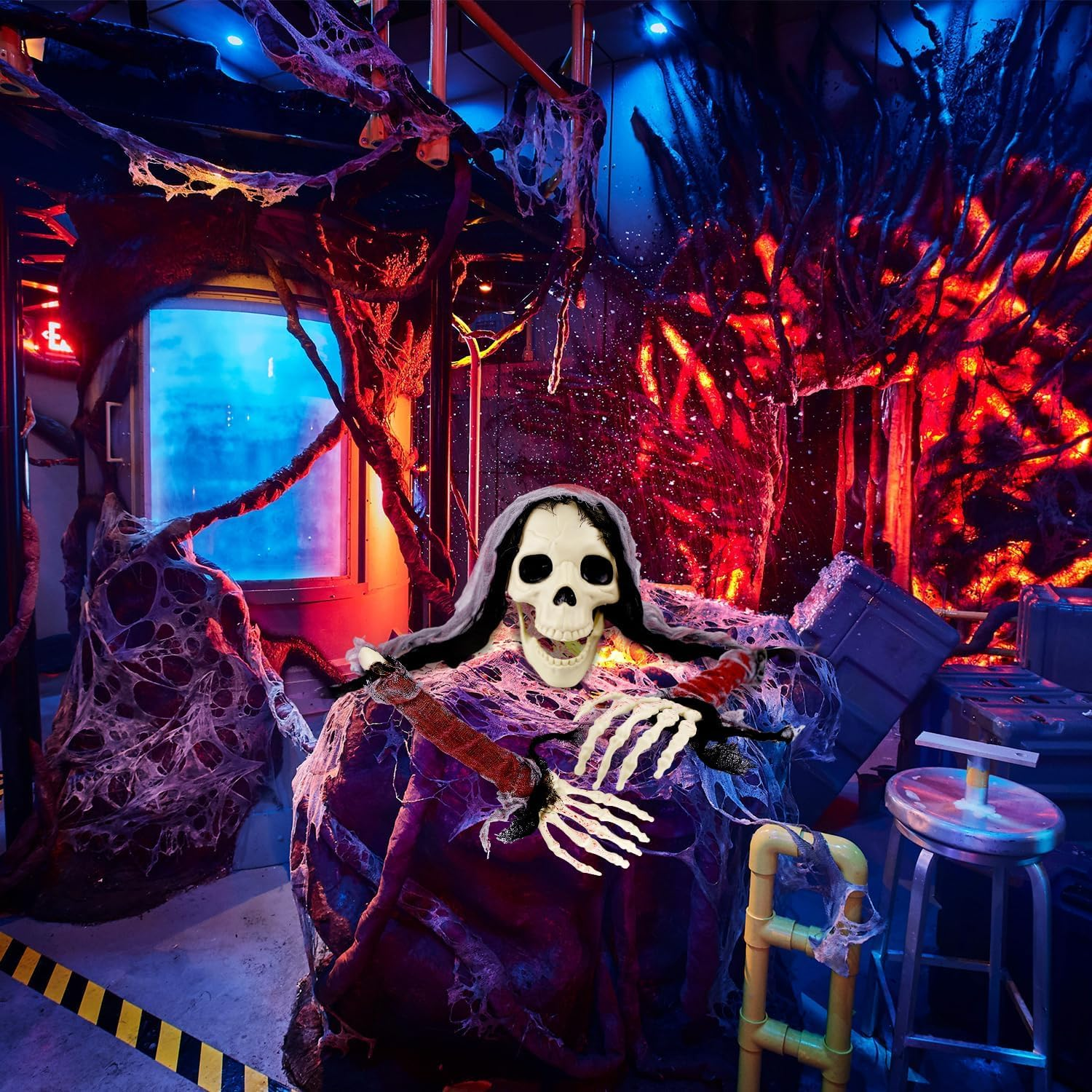 ZATMRA Halloween Decorations Outdoor - Realistic Skeleton Decor for Patio, Lawn, Cemetery, Garden - Scary Indoor and Outdoor Exterieur image number 1