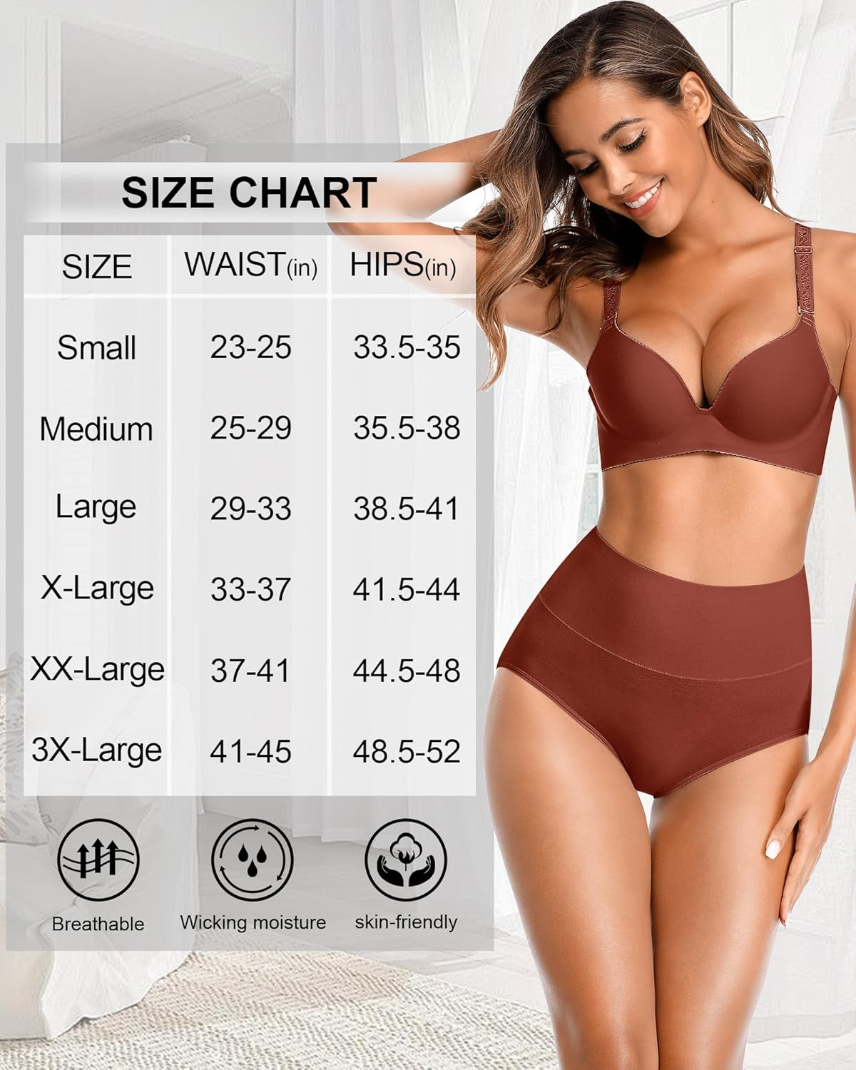 High Waisted Underwear for Women Cotton No Muffin Top Full Coverage Briefs Soft Stretch Ladies Panties 5 Pack