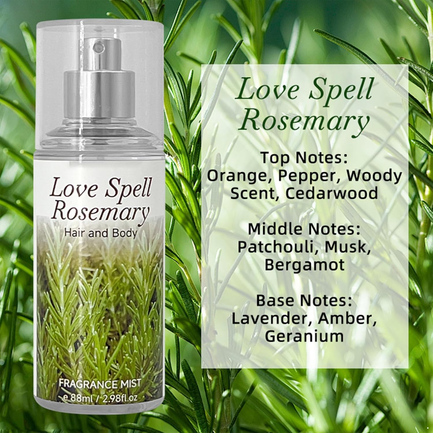 Iiniim Long Lasting Perfume Mist for Women Alcohol Free Fragrance Spray Elegant Fresh Scent Rosemary One Size - Rosemary image number 4