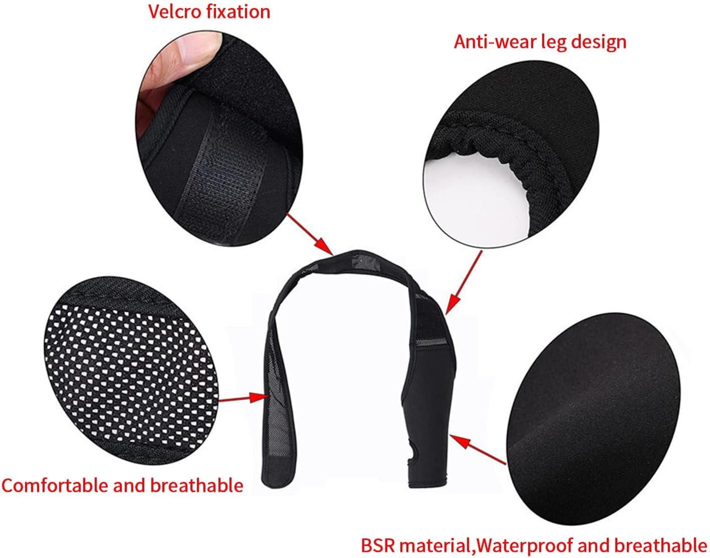 CROCHEN Dog Knee Brace after Surgery Wear and Protect Hip Thigh Wound Pet Thigh Support Protective Sleeve Leg Brace for Small Medium Large Dog (Black,Large) image number 2