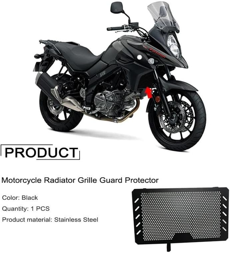 VEAEKNCFCB for S&UZUKI for DL650 V-STROM DL 650 VSTROM 650 2013-2023 Radiator Protective Grill Cover Guards Cooler Grille Protecter Motorcycle Radiator Guard Engine(V-Strom LOGO) image number 6
