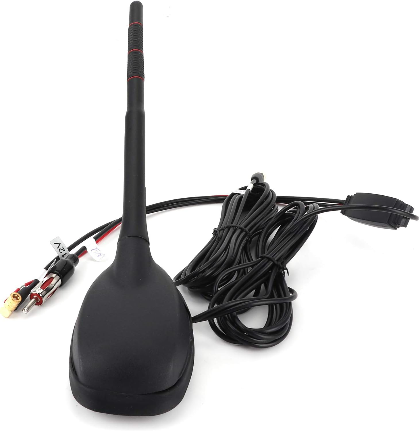 DAB Active Antenna for Car FM GPS Roof Mount 4.7 Inch Carbon Fiber with 9 Adapters Vehicle RV Universal Fit for Urban Commute Highway Travel Remote Area Outdoor Use image number 2