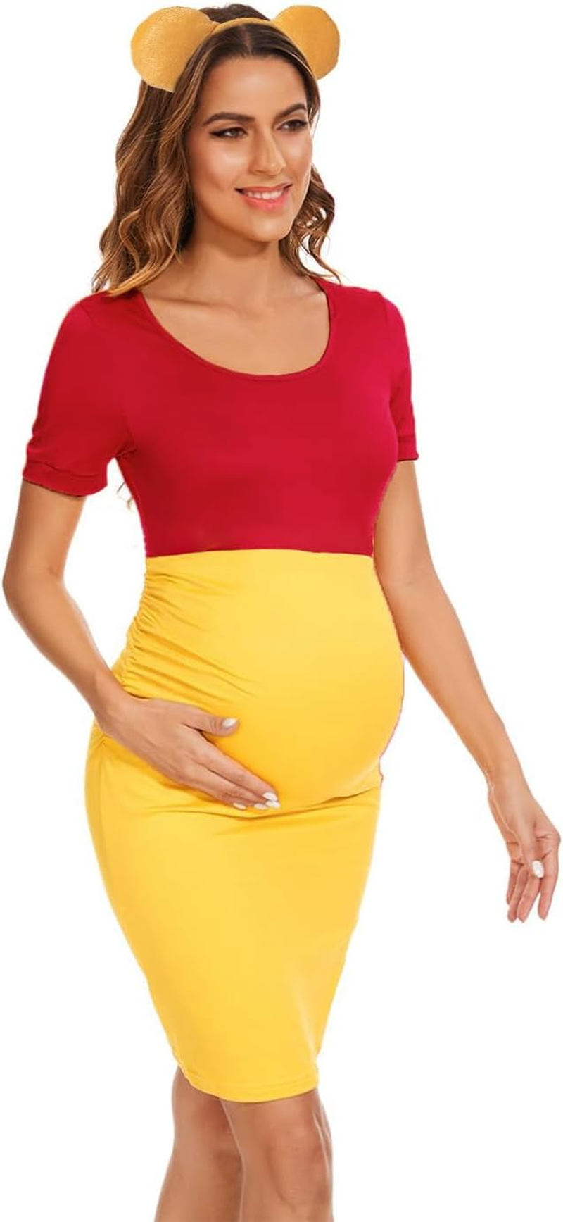 PROMOTED to BIG SISTER Halloween Maternity Costume Women Mini Dress image number 2