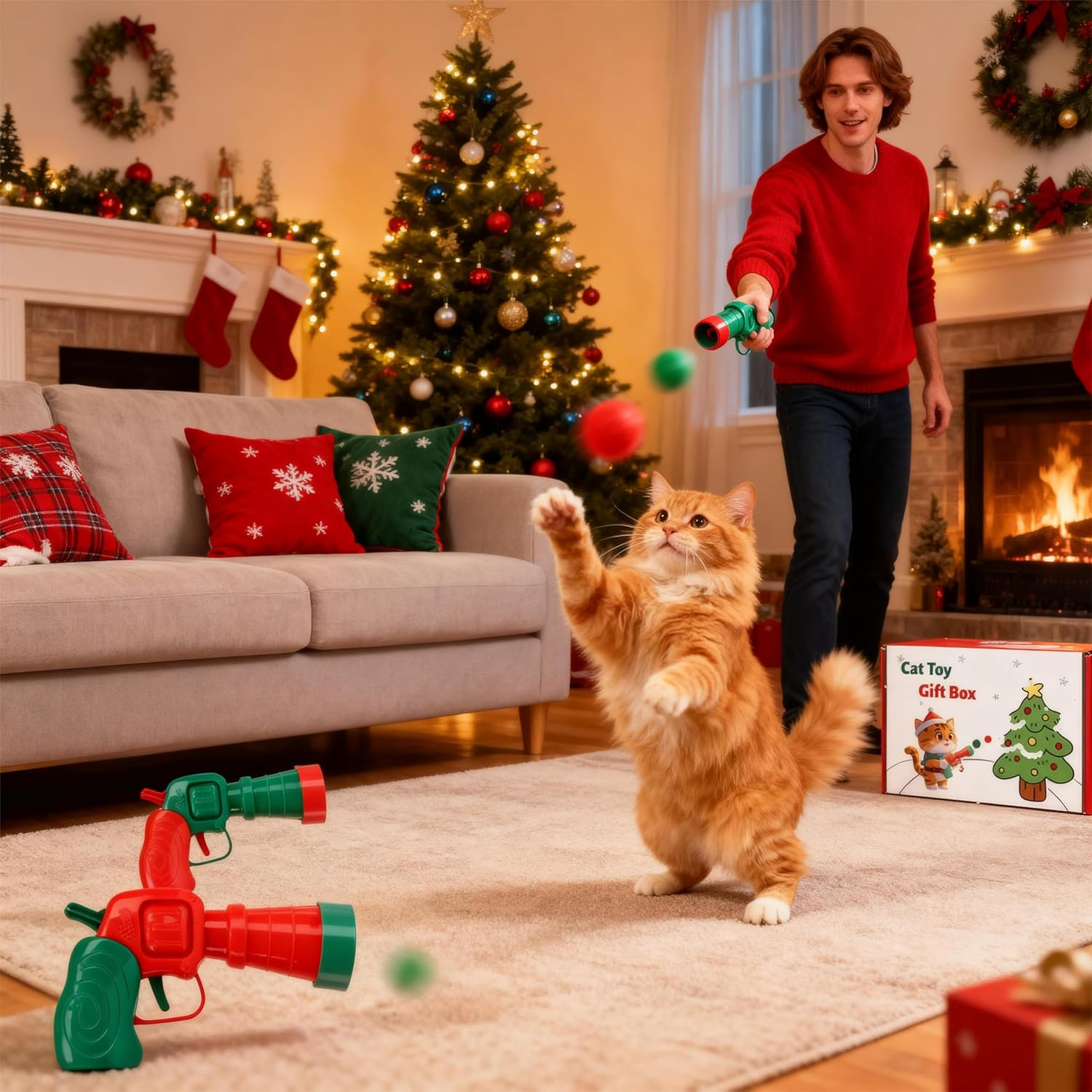 Cat Interactive Balls Launcher for Hours of Irresistible Fun, Brings Joy & Triggers Happy Purrs, Automatic Motion & 30 Plush Balls for a Thrilled, Playful Kitty image number 6