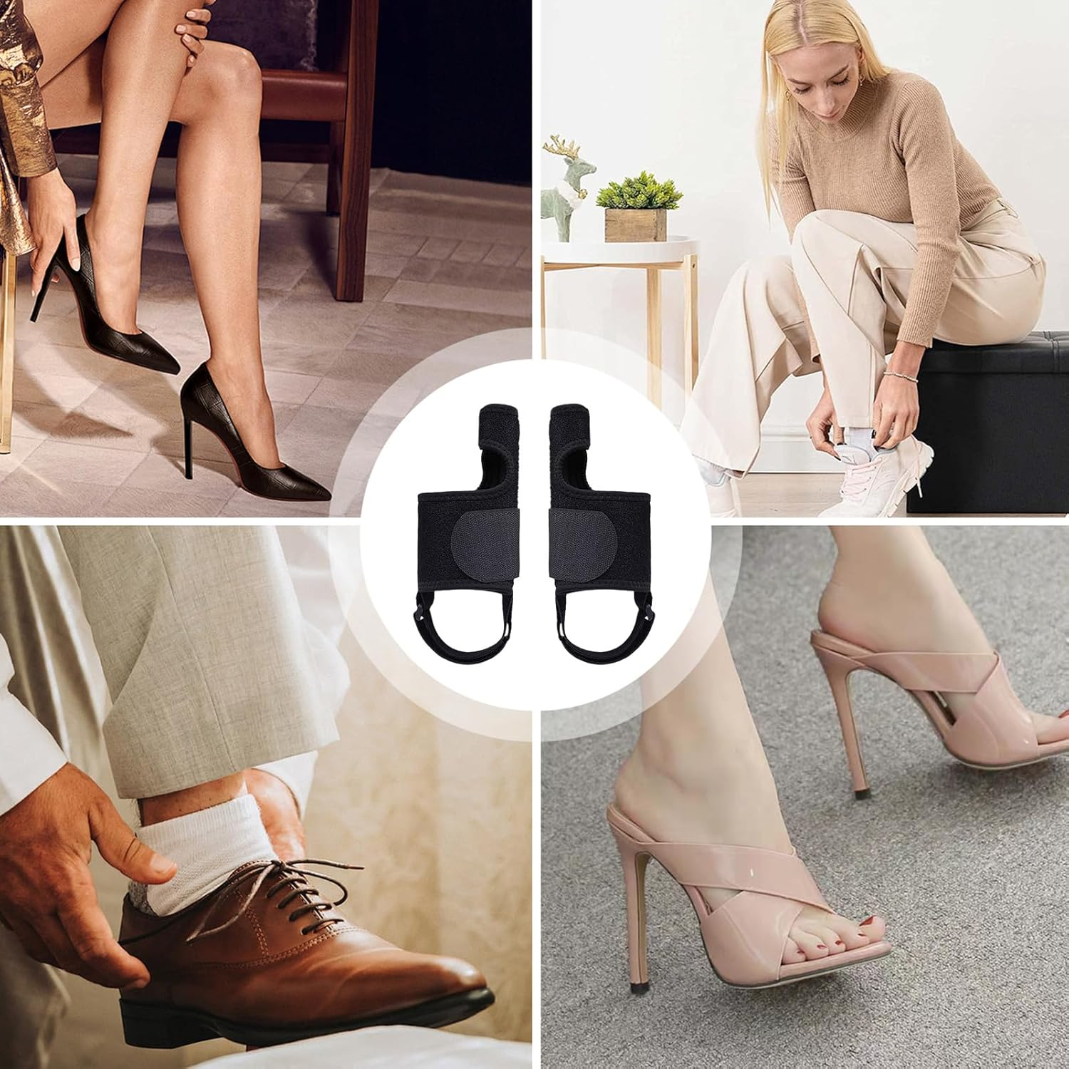 Big Toe Corrector | 2 Piece Adjustable Toe Corrector | Anti-Slip Protector Breathable Separators Correction for Home Yoga Walking Pedicure Socks image number 6