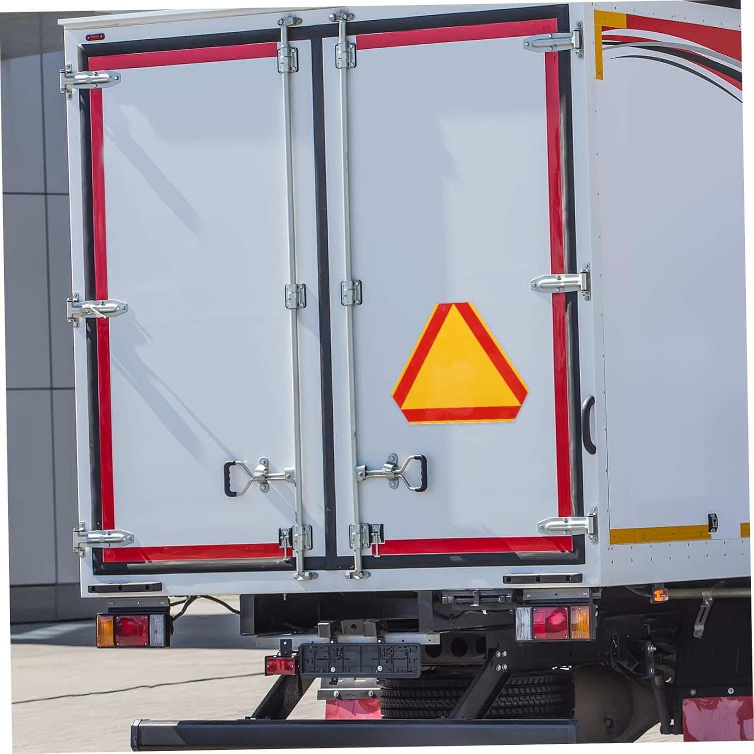 Reflective Safety Triangle Emergency Triangle Warning Reflector 2Pcs 35Cm/13.8In Yellow Base Aluminum for Roadside Emergency Low Speed Vehicles Trucks Tricycles - Multi image number 5