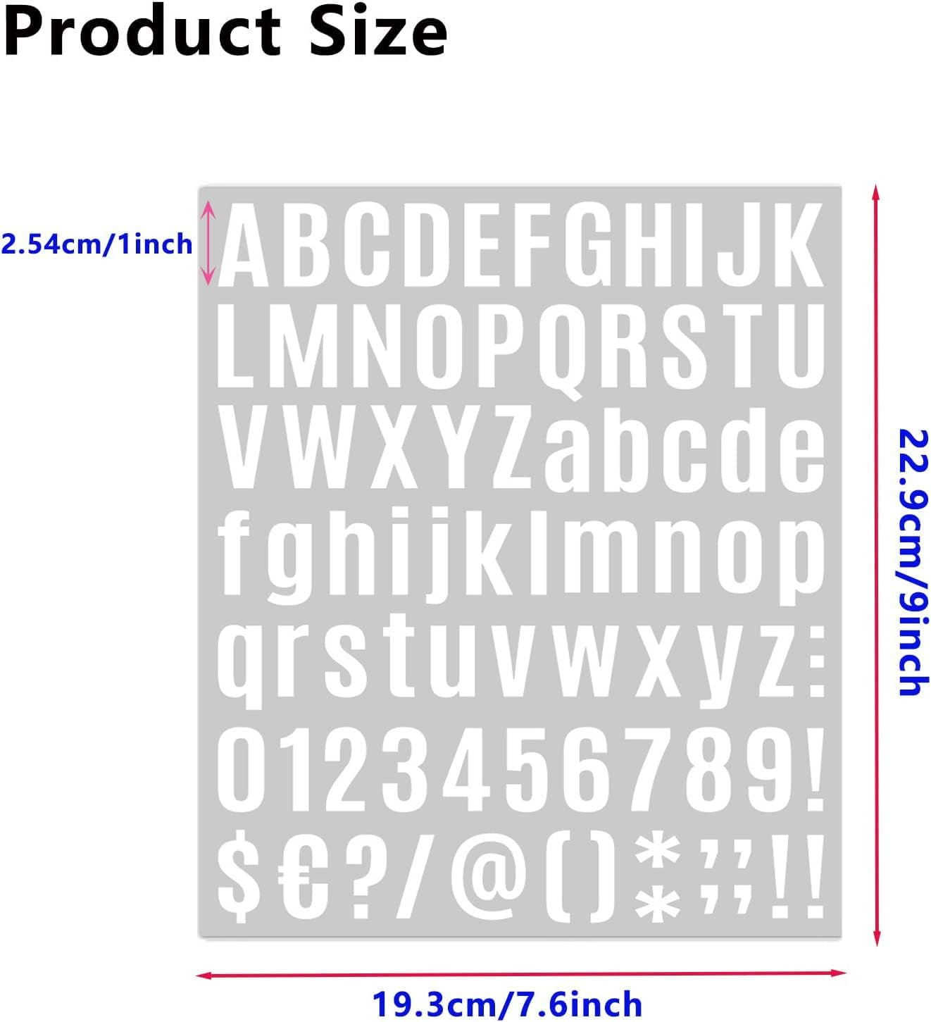 12 Sheets Vinyl Letter Stickers, Betterjonny White Self-Adhesive Letters Numbers Stickers 1In Alphabet Letter Stickers Kit for Mailbox, Signs, Window, Door, Cars, Home, Business, Address Number - Black image number 6