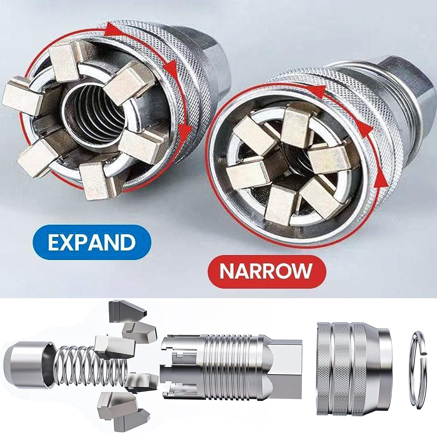 Gesuche Universal Adjustable Socket Wrench with Adapter, 10-19Mm, 3/8''-3/4'' Ratchet Wrench, Updated Adjustable Drive Socket Wrench Sleeve for 3/8" Drive Ratchet Torque Wrench and Power Drill image number 5