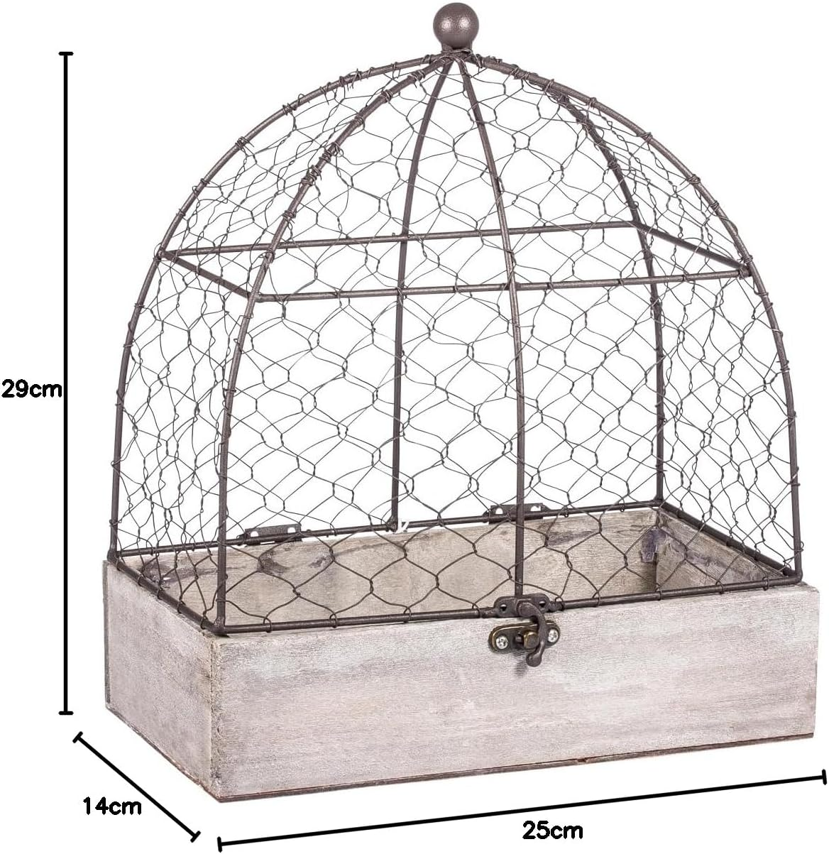 Rayher 46347000 Decorative Aviary, Vintage Bird Cage for Wedding, Crafts and Home Decoration, 25X14X29Cm image number 1