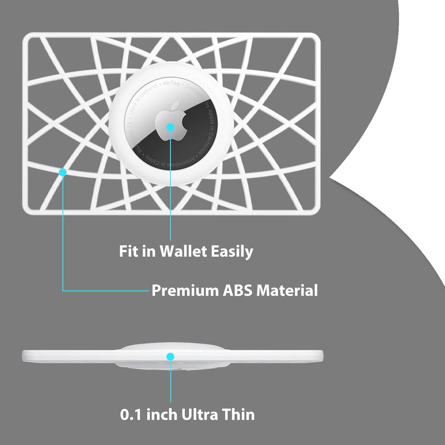 WALNEW 4 Pack Airtag Wallet Holder, Slim Air Tag Wallet Card Case, 0.1 Inch Thickness Ultra Thin Airtag Holder for Purse, Backpack, Clutch, Handbag (4 Colors) image number 2