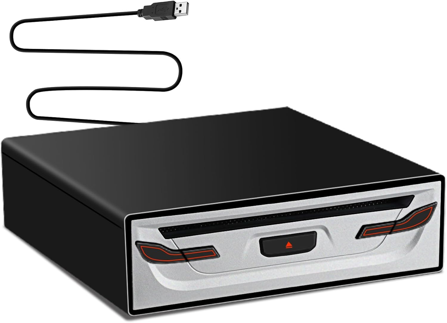 Car Stereo External Car Universal CD Player USB Connection Portable CD Player for Car Android Navigation/Tv/Macbook Pro/Laptops Desktops with USB Port Plug and Play image number 3