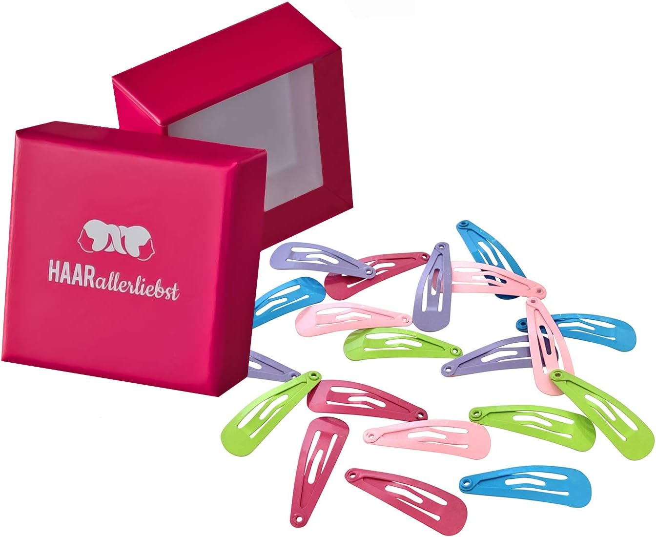 Pack of 20 Haarallerliebst&reg; Hair Clips Baby Girl Hair Clips (3 Cm) Small Colourful Mini Baby Hair Clips, Children'S Jewellery Hair Clip Hair Accessories Snap Hair Clips Glitter for Children and Women