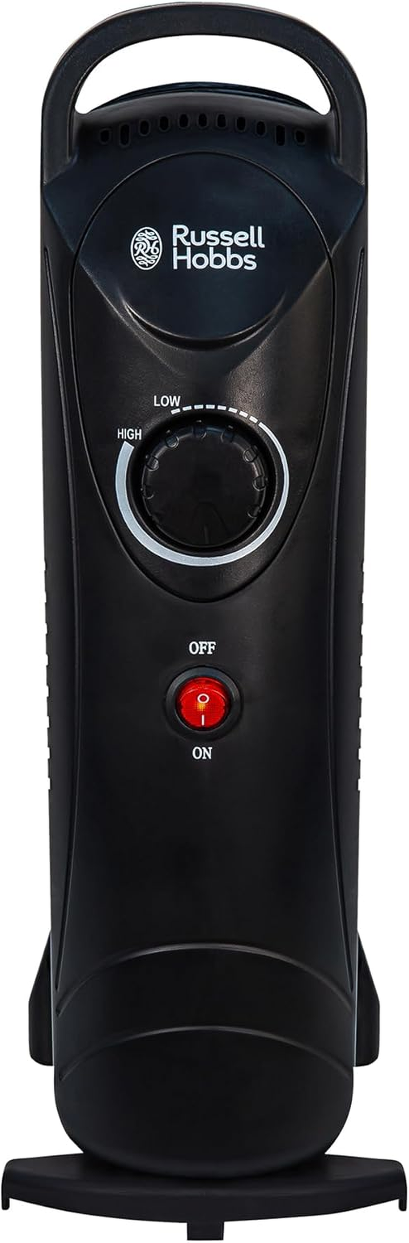 Russell Hobbs 650W Oil Heater, 5 Fin Portable Electric Heater, Black, Adjustable Thermostat, Safety Cut, Area 10M2, RHOFR3001