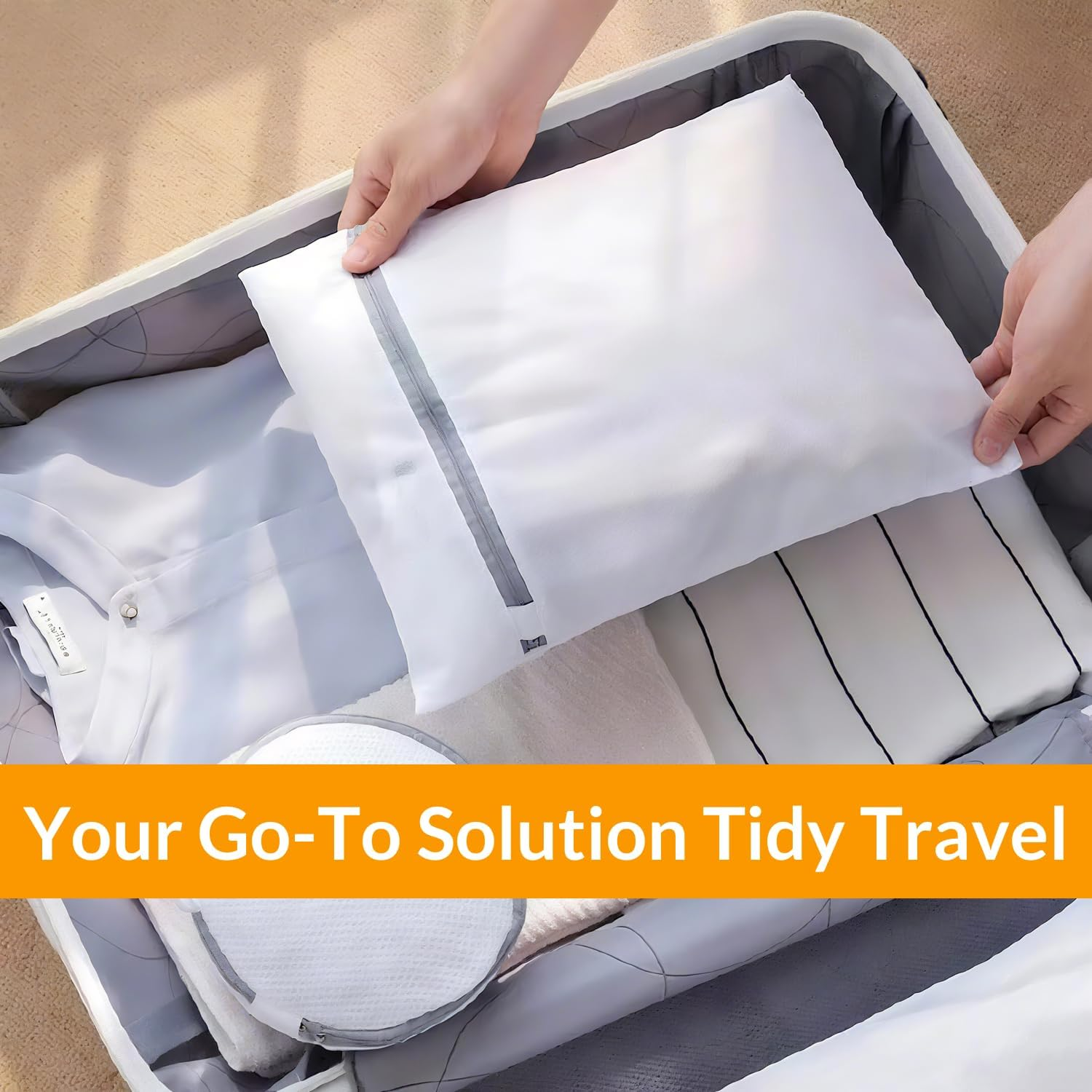 Hormes 4PCS Laundry Bags for Delicates, Mesh Washing Bags 40X30Cm Medium Size, Durable Wash Bags for Clothing Laundry & Delicates Wash Bag, Zippered Clothes Protection Bag for Washing Machine & Travel image number 1