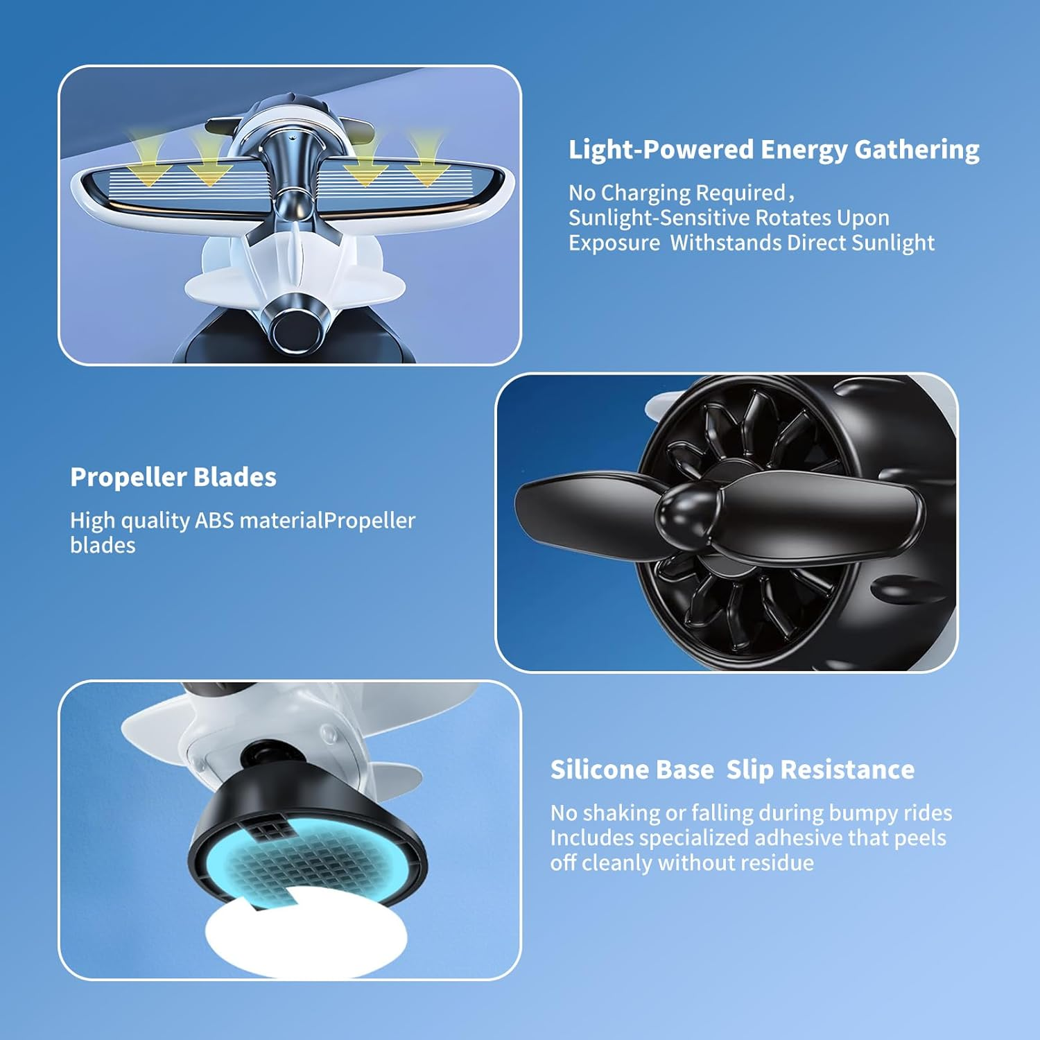 Solar- Powered Car Ornament,Light-Sensitive, Turbine Rotating Dashboard Decoration for Cars, Trucks, and Suvs ,No Battery Required, Durable ABS Material, Fun and Unique for Drivers (White) image number 1