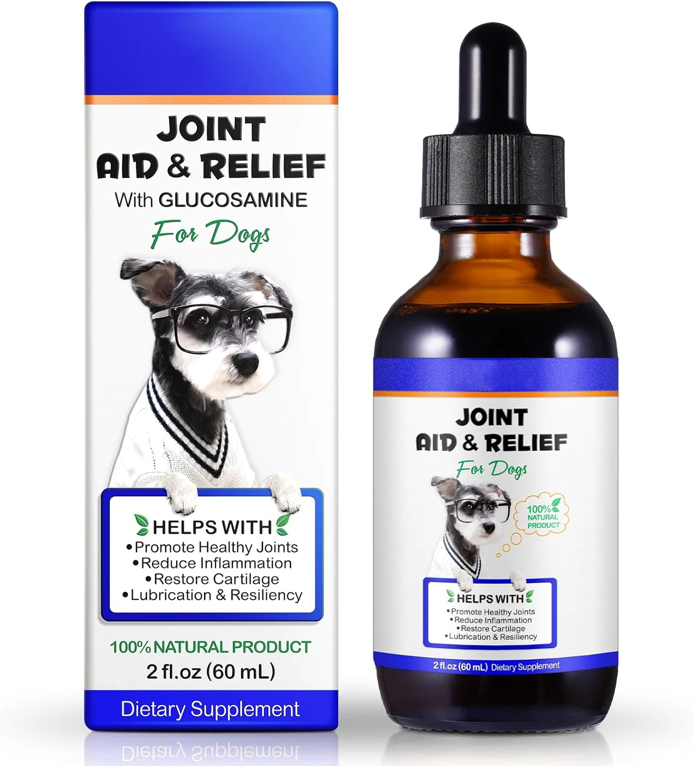 Joint Aid & Relief Drops for Dogs 60Ml | Natural Joint Support with Glucosamine, Chondroitin, MSM, and Turmeric | Improved Mobility & Flexibility image number 3