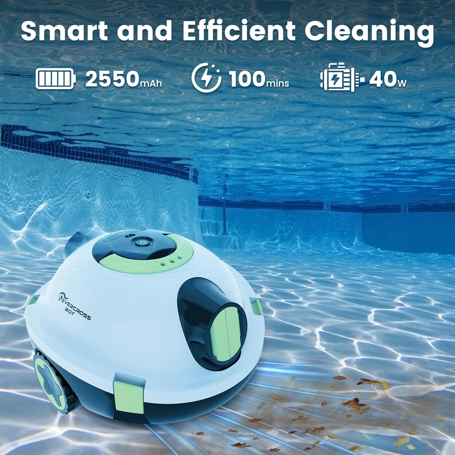 Y10 Robotic Pool Cleaner, Floor Cleaning, 100 Mins Runtime, Auto-Dock, 180&Mu;m Filter, Cleans up to 120㎡ & 2.5M Deep image number 6