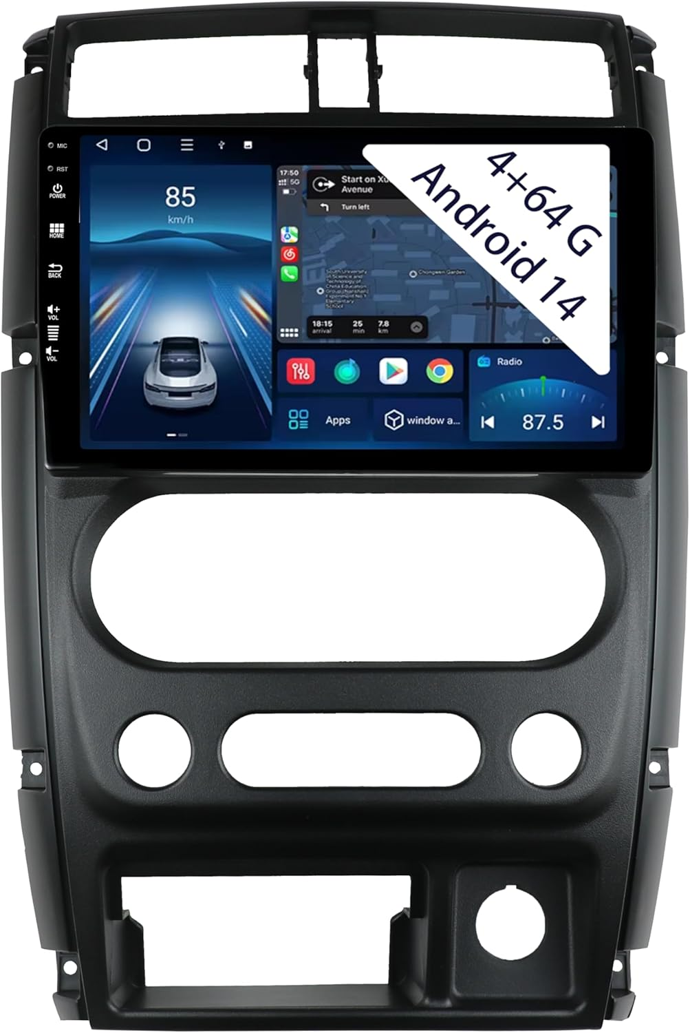 [4+64GB] Keconsing 9" Android 14 Autoradio for Suzuki Jimny 2007 2008 2009 2010 2011 2012 2013 2014 2015 Radio Stereo Carplay, Wireless Car Play GPS Navi Screen Bluetooth Navigation Touchscreen