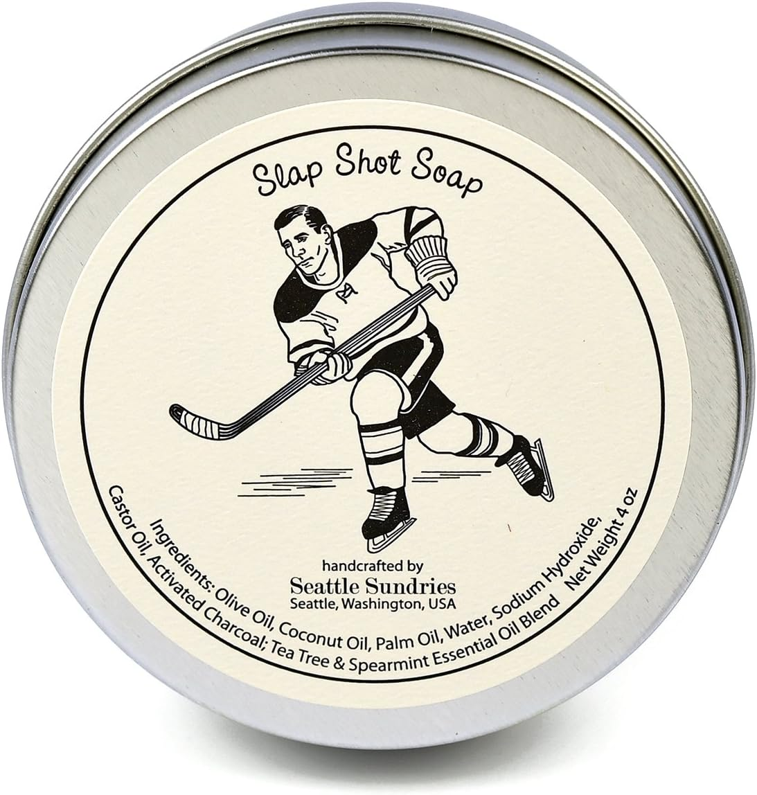 Slap Shot Soap-100 Natural & Hand Made, in Reusable Travel Gift Tin image number 5