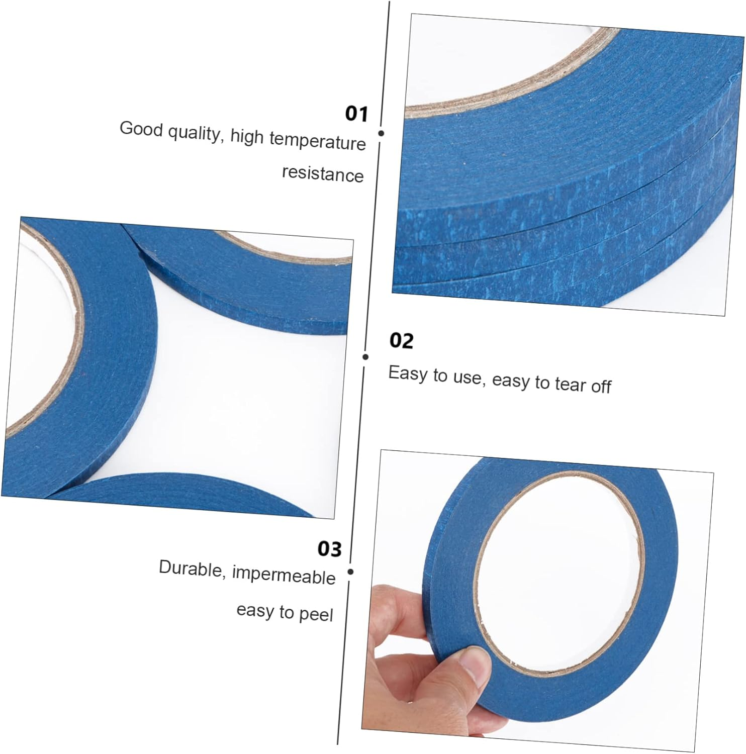 Hohopeti 4Pcs Heat-Resistant Tape Paper Adhesive Car Tape for Printing for DIY Projects and Car Sun Shades image number 2