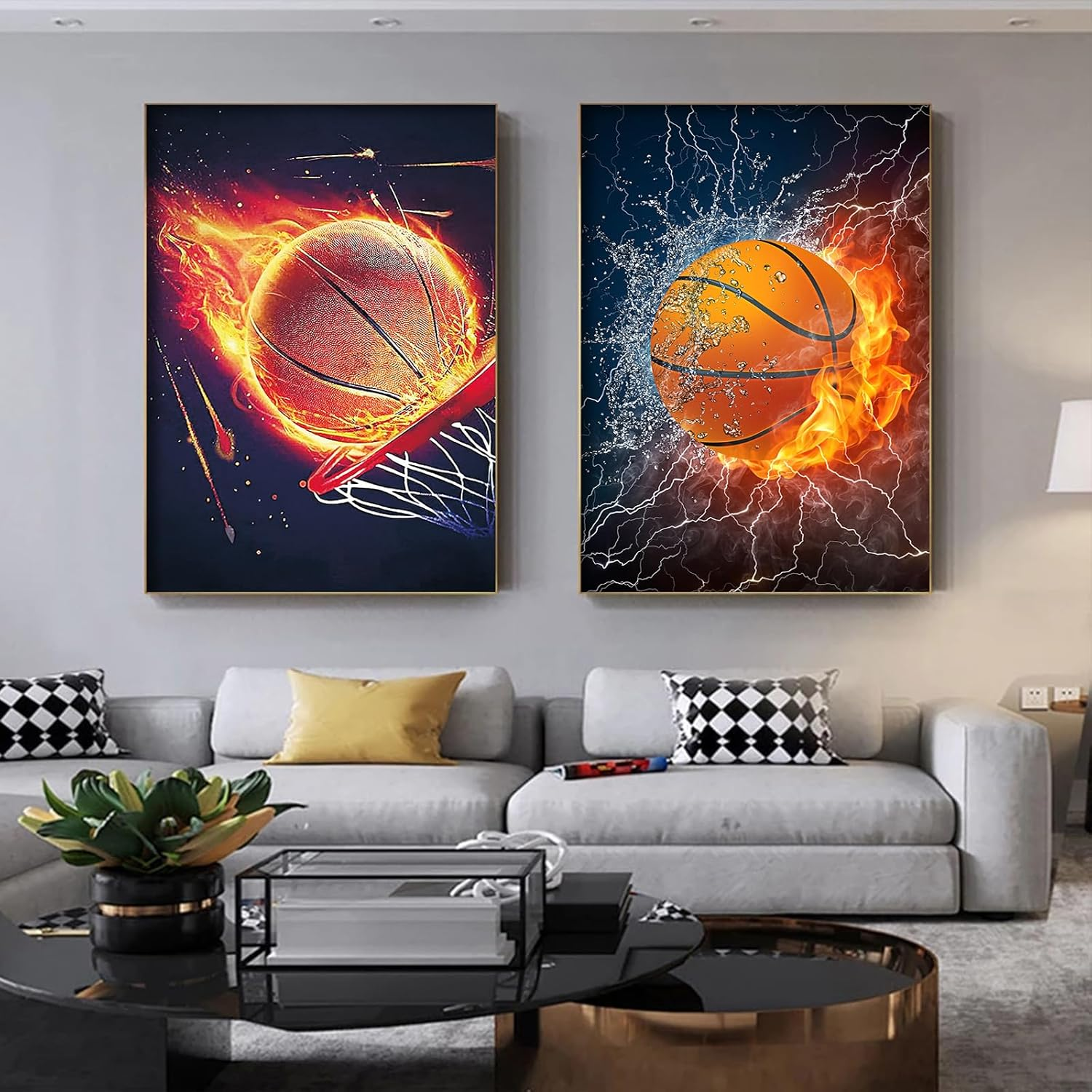 Canvas Wall Art - Basketball Sport Art, Motivational Poster Set of 3, 12X16 Inch Unframed for Boys Room, Gym, Teenage Boy Room Decor Gift image number 6