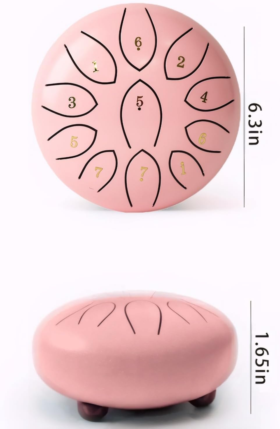 Outdoor Rain Drum, 6-Inch 11 Tone, Waterproof, Zen Yoga Gift, Music Book, Storage Bag, Hammer and Fingers Picks (Pink) image number 5