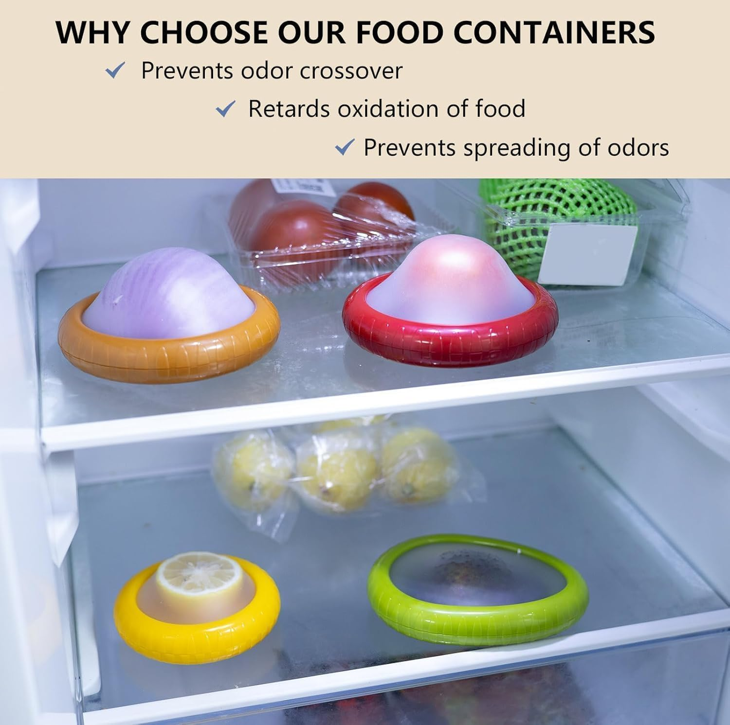 GHOST MONKEY Silicone Fruit & Vegetable Anti-Oxidation Storage Cover &ndash; Keep Your Produce Fresher for Longer!