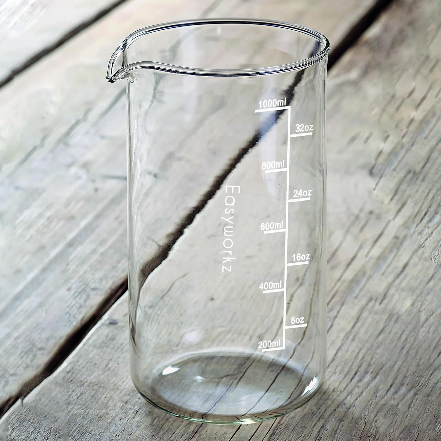 Easyworkz Borosilicate Glass Replacement Beaker for 1000Ml French Press Coffee Maker image number 3