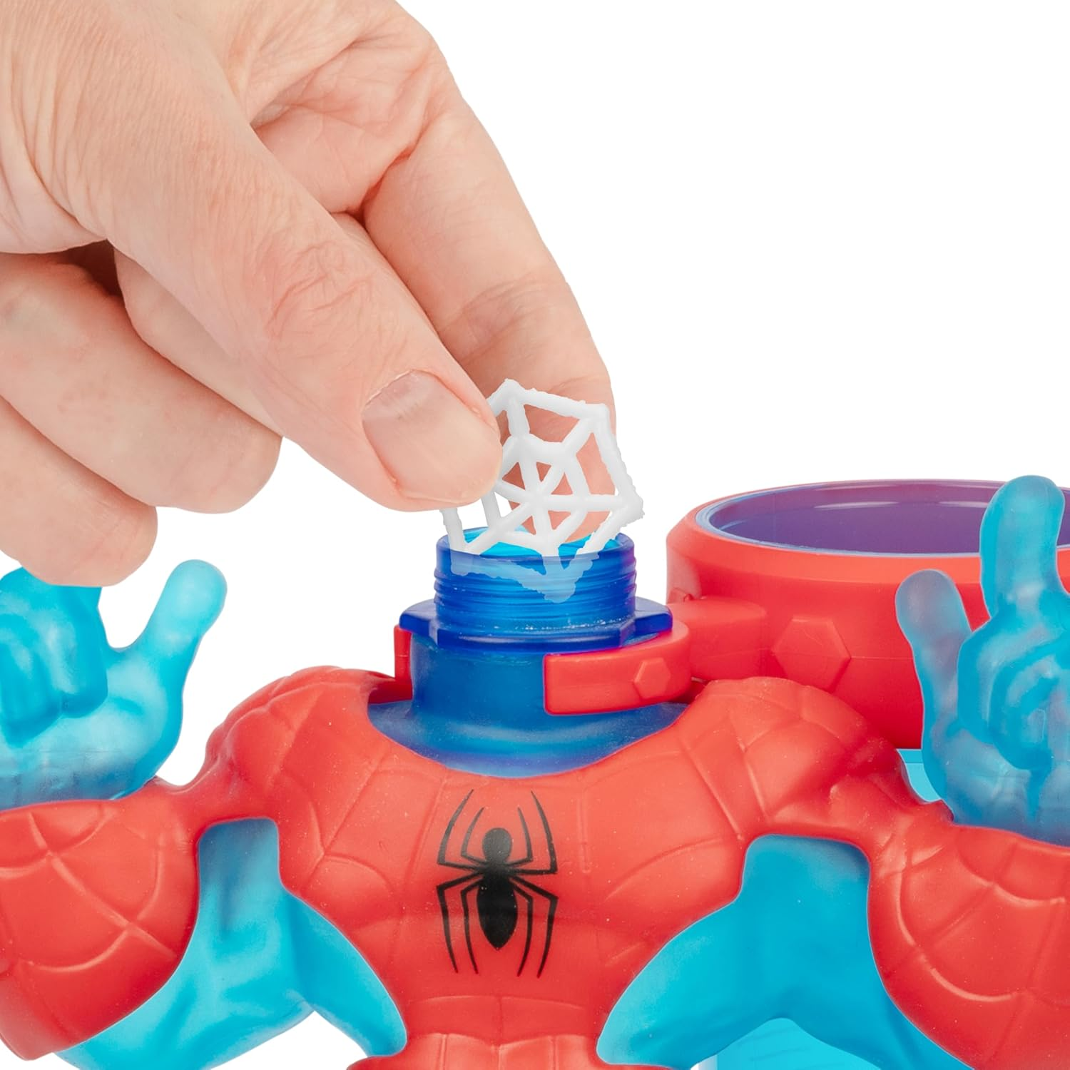 Marvel Heroes of Goo Jit Zu Spider-Man Hero Creator with 3 Unique Goo Fillings, Mix, Fill & Create Your Own Stretchy Spider-Man Action Figure