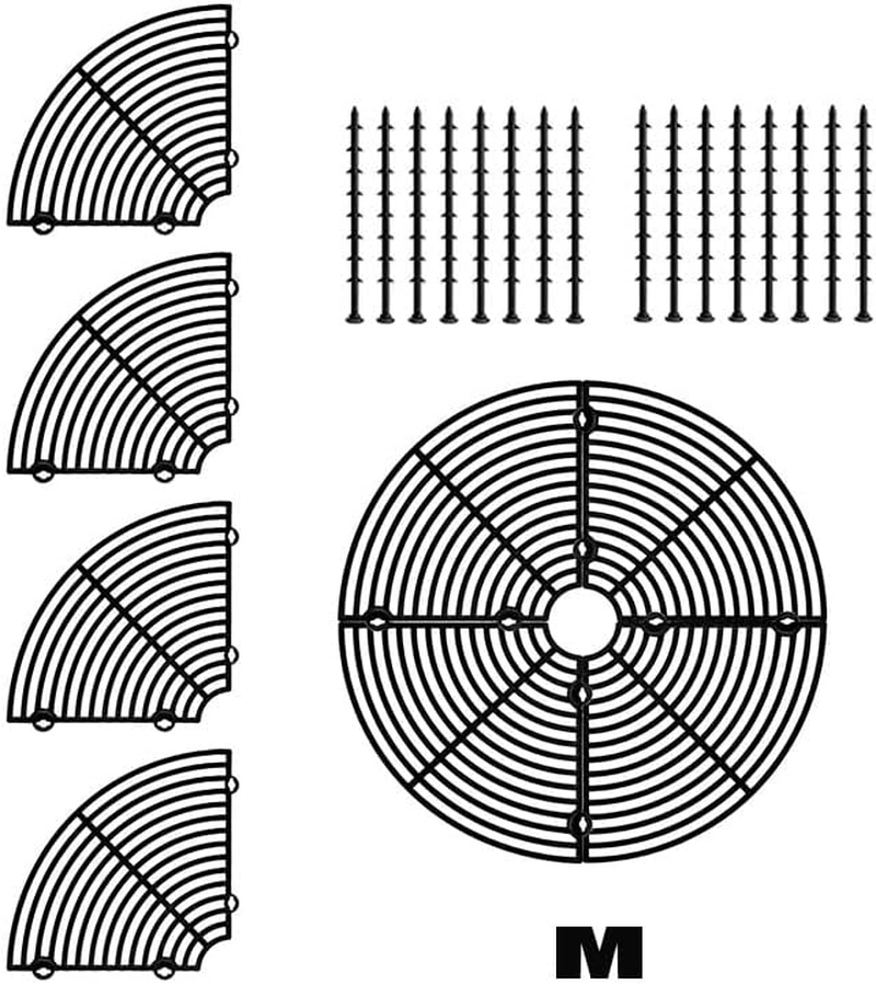 2 Pack Plastic Plant Pot Grid Cover and Protector - Flower Pot Soil Cover with 16 Stakes, Cuttable (Black, M) image number 5