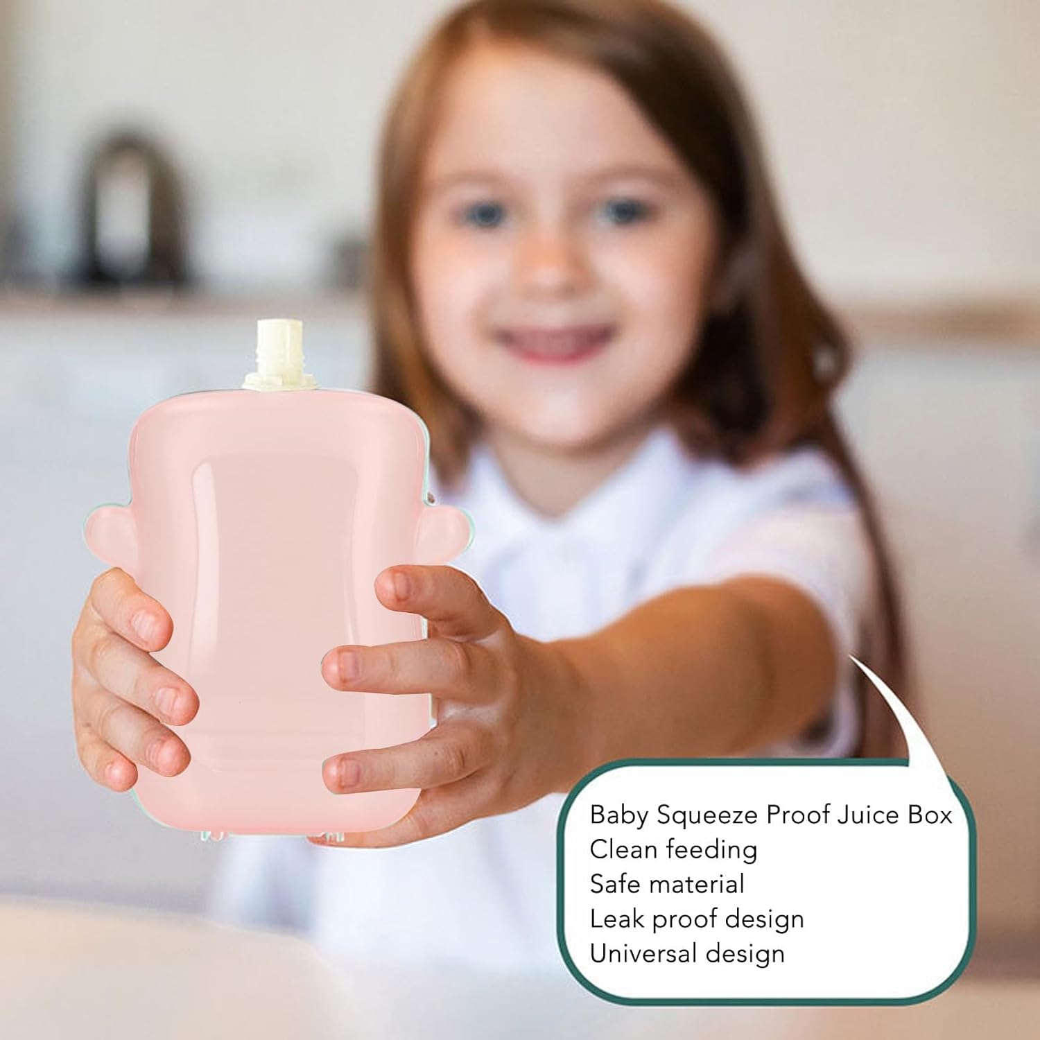 Baby Food Pouch, Squeeze Proof Universal Multipurpose Reusable Pouch Holder, Prevent Messes Support Self Feeding Easy to Grip Safe Adorable Baby Food Yummy Pouch for Toddlers image number 3