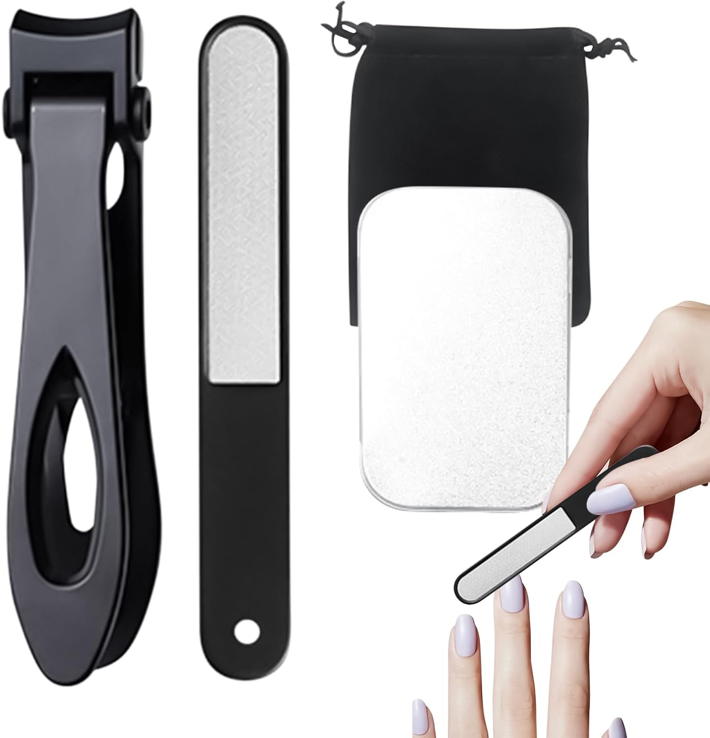 Toenail Clippers Set,Stainless Steel Grooming Fingernail Cutter Set - Anti-Splash Toenail Cutter Kit for Coworkers Teens Youth Son Friends Wife Girls