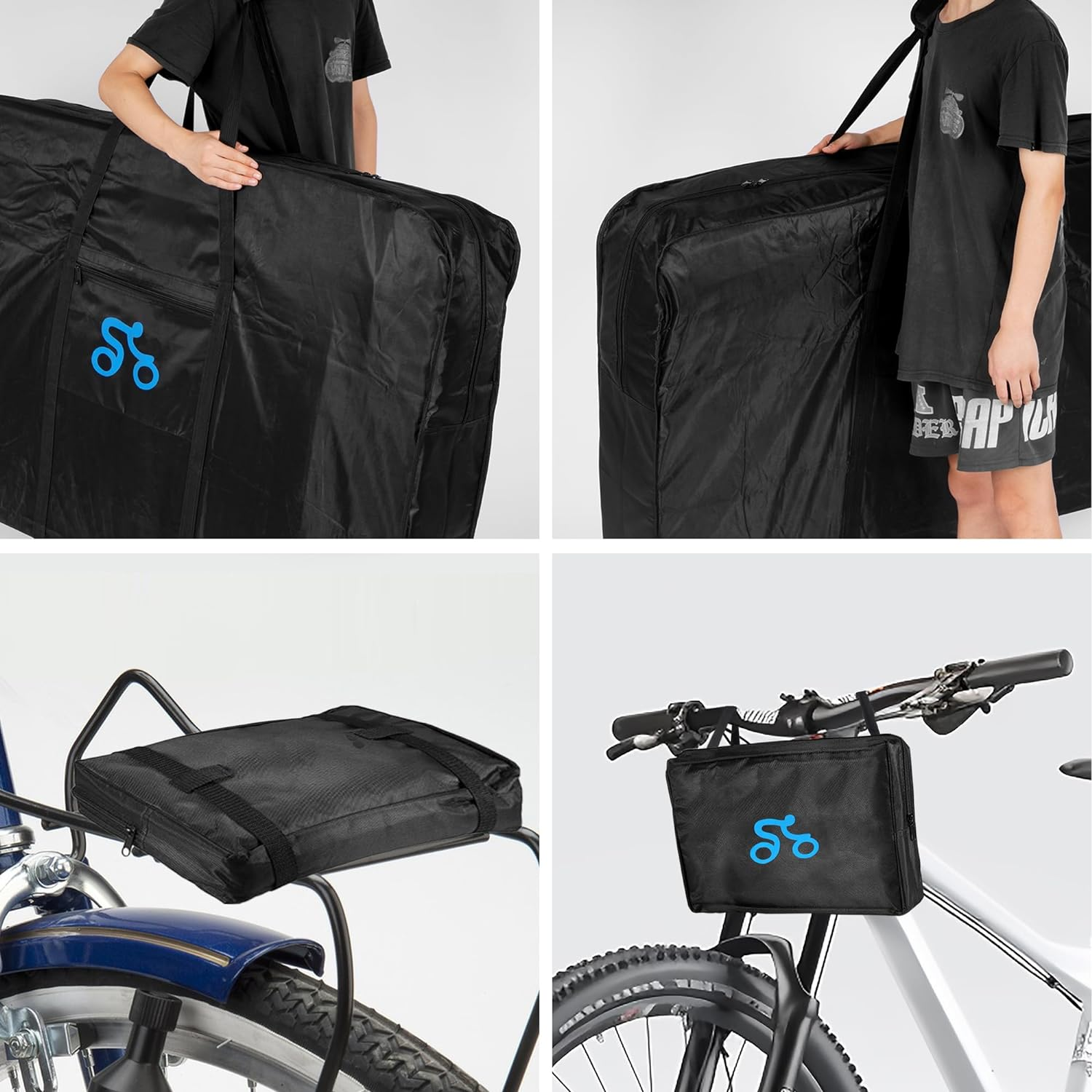 AIWFL Folding Bike Travel Bag Waterproof Bicycle Travel Carrying Case Outdoor Bike Transport Bag for Air, Train Travel Bicycle Storage Bag for 26-29 Inch Bike