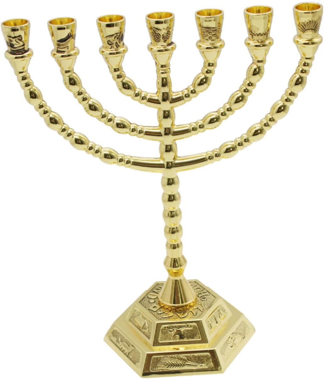 ADOCARN Hanukkah Menorah Branch Metal Candle Holder Simple Desktop Candlestick for Home Decoration Chic Design for Living Bedroom Party and Holiday Celebrations image number 3