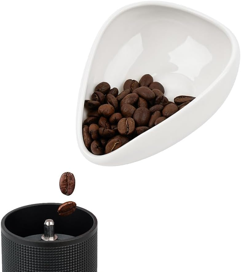 Watchget Ceramic Coffee Dosing Cup & Tea Storage Tray, Single Dose Measuring Container for Coffee Beans & Loose Leaf Tea Dosing Vessel, Black