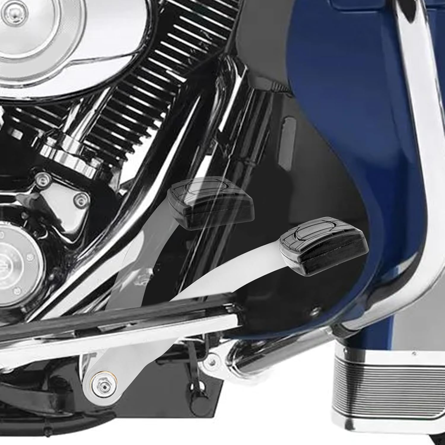 Wsays Chrome Motorcycle Foot Control Component Extended Brake Pedals Compatible with Harley 1997-2007 Touring & 1987-2017 FL Softail Models image number 6