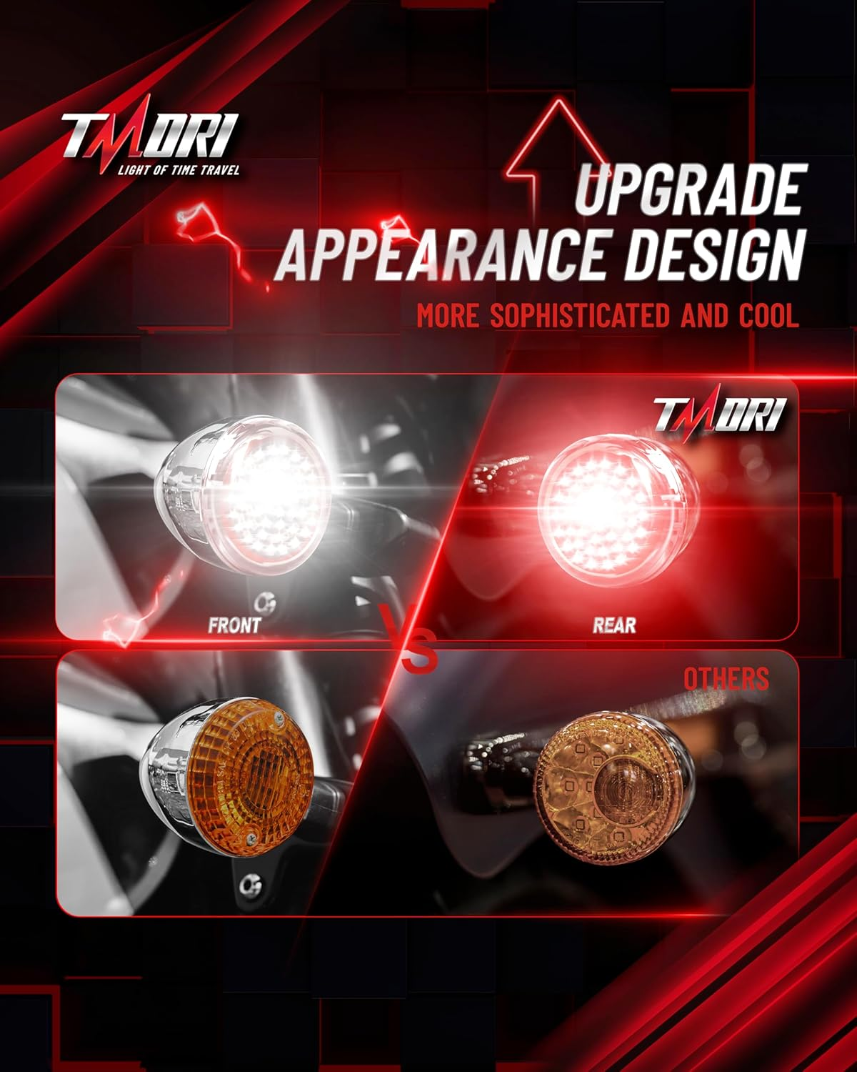 1157 Front Rear LED Turn Signals 2 Inch Bullet Motorcycle Turn Lights Indicator with Smoke Lens Compatible for Motorcycles Harley Dyna Softail Touring Street Glide Road King 1986-2024 image number 5