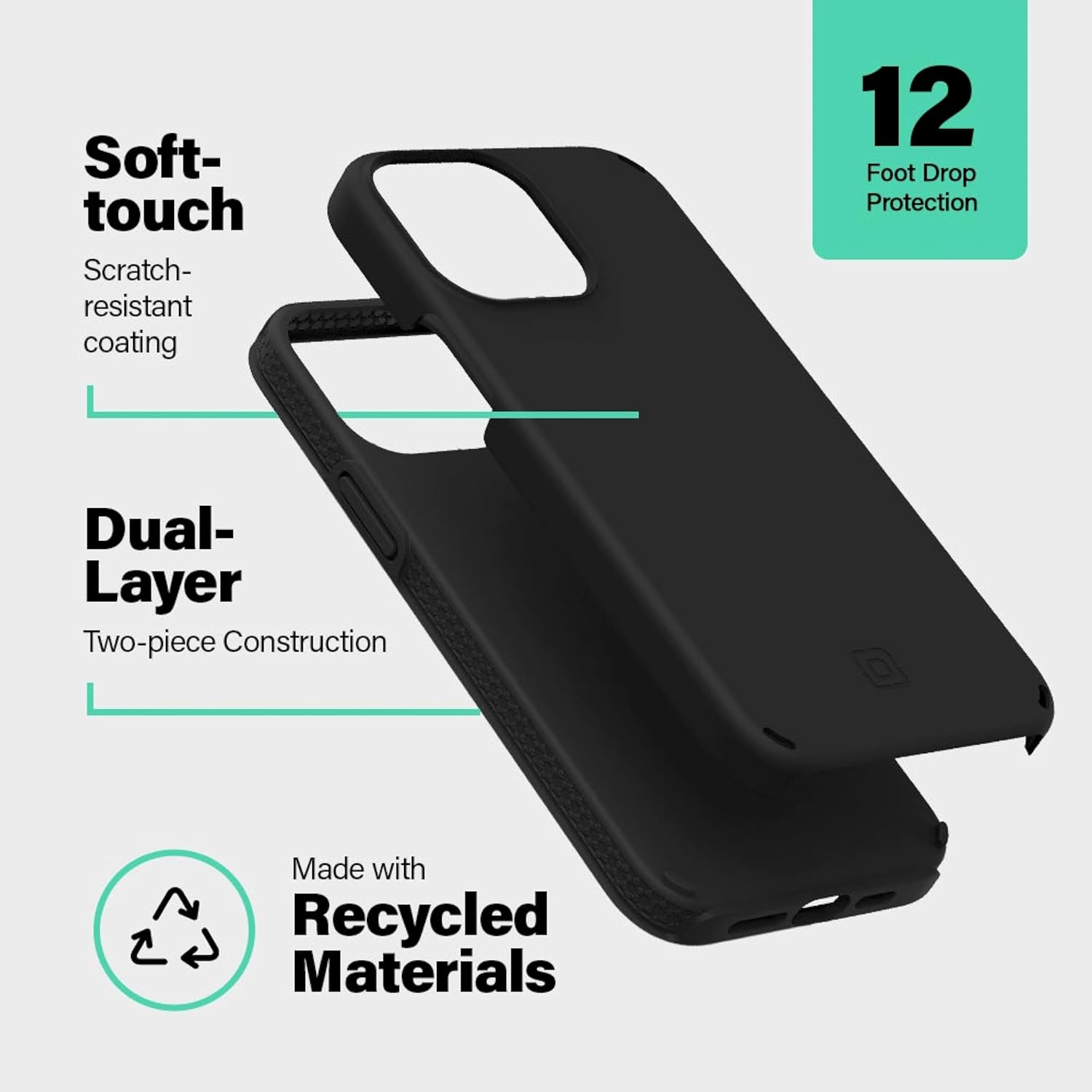 Incipio Duo Phone Case for Iphone 14 Pro Max, Black - Black image number 4