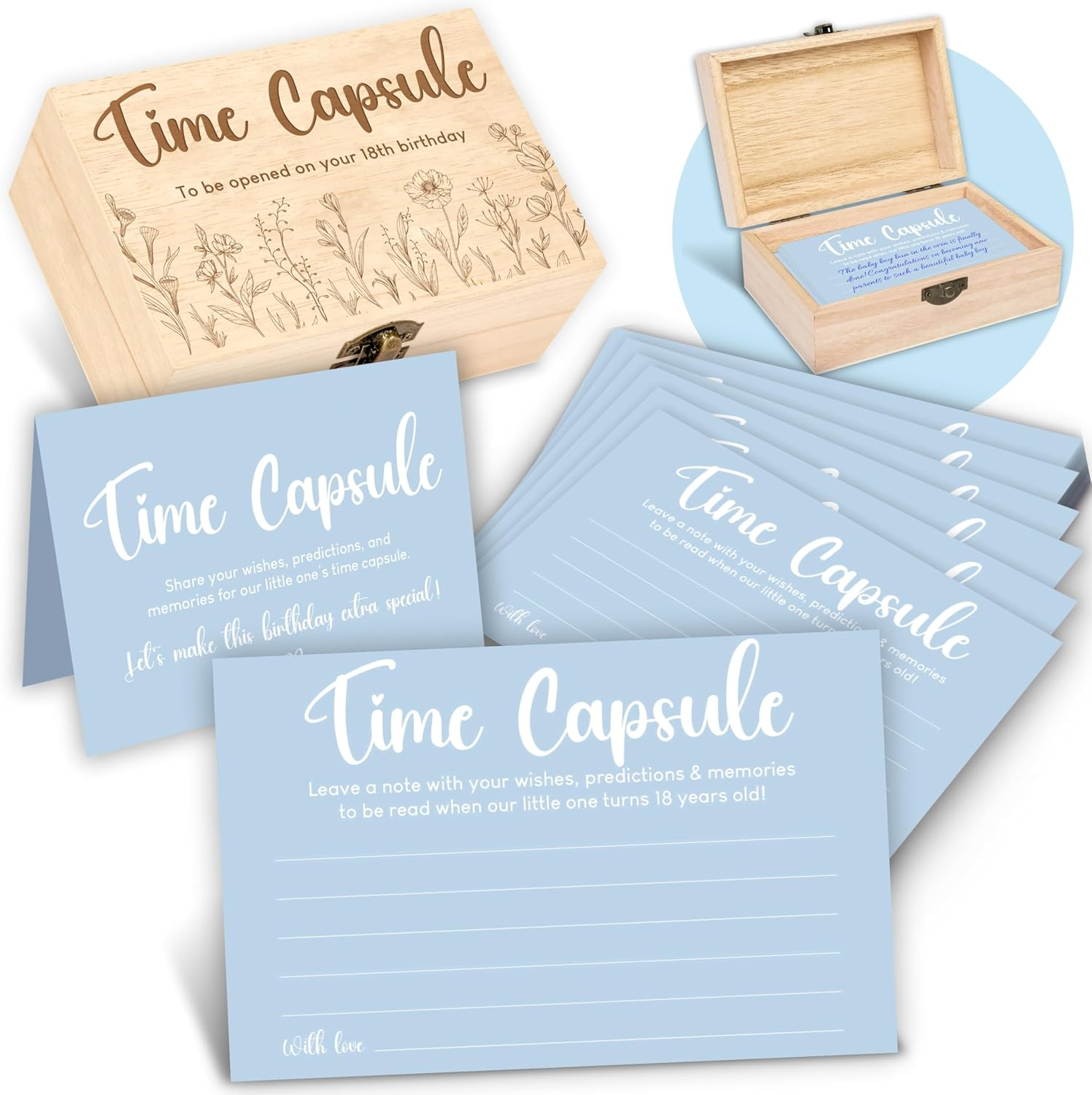 Time Capsule Box 1St Birthday - Baby Time Capsule for First Birthday Party Games, Keepsake Gifts for Babies Girl