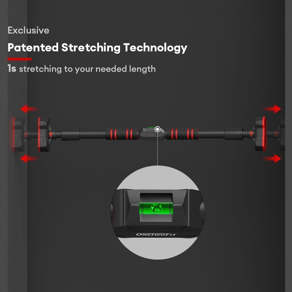 Doorway Pull up Bar, 1-Sec Stretching Door Frame Chin up Bar No Screw Adjustable Width Strength Training Pull up Bars, Max Load 440Lbs Horizontal Exercise Bar for Home Gym Upper Body Workout image number 1