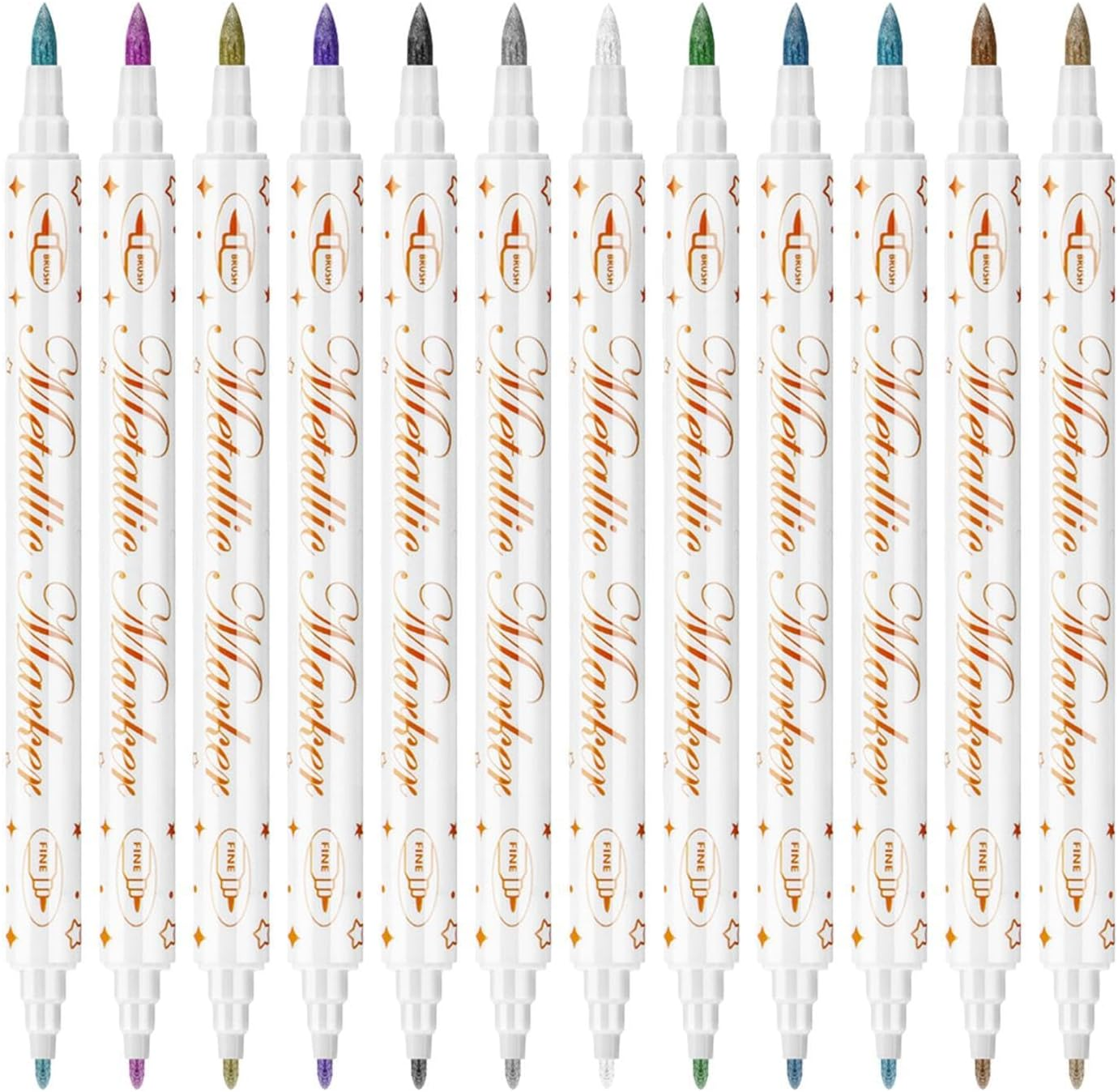 Nail Polish Pens - 12 Colors Double-Tip Painting Tools,Waterproof Quick-Dry Gel Polish Pens,For DIY, Fingernail, Women, Lady, Mother, Men, Youth, Beginner, Manicure, Salon image number 5