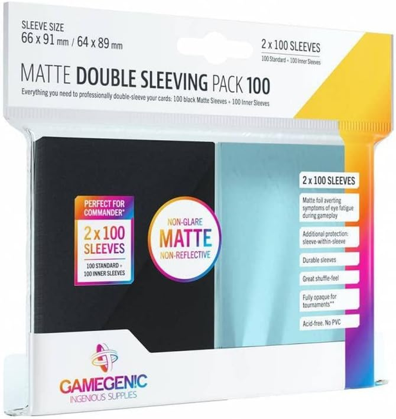 Gamegenic | Matte Double Sleeving Pack 100 - Clear & Black (2 X 100Ct.) | Accessory image number 3