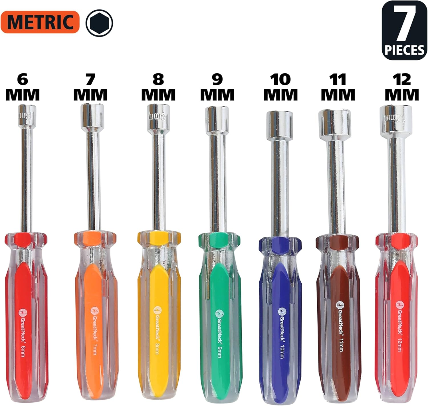 Great Neck ND71 Metric Professional Nut Driver Set, 7-Piece image number 4