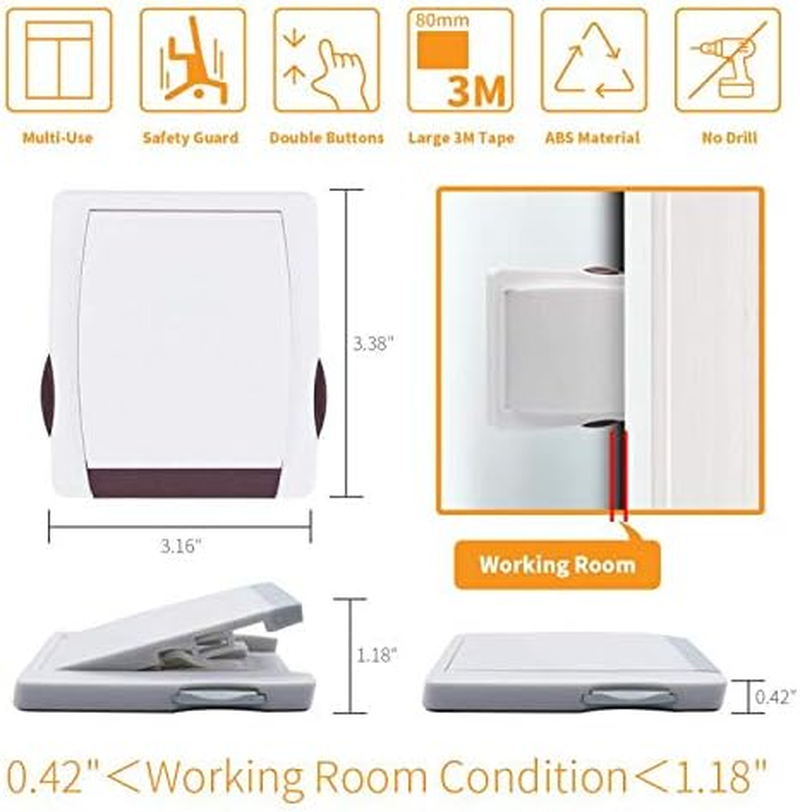 Goodv Child Proof Window Sliding Door Lock 2 Grey Packs (Suit for Working Space over 0.42In and under 1.18In) Security Your Baby Safe and Protect Kid Outof Dangerous at Home (2, Grey) image number 3