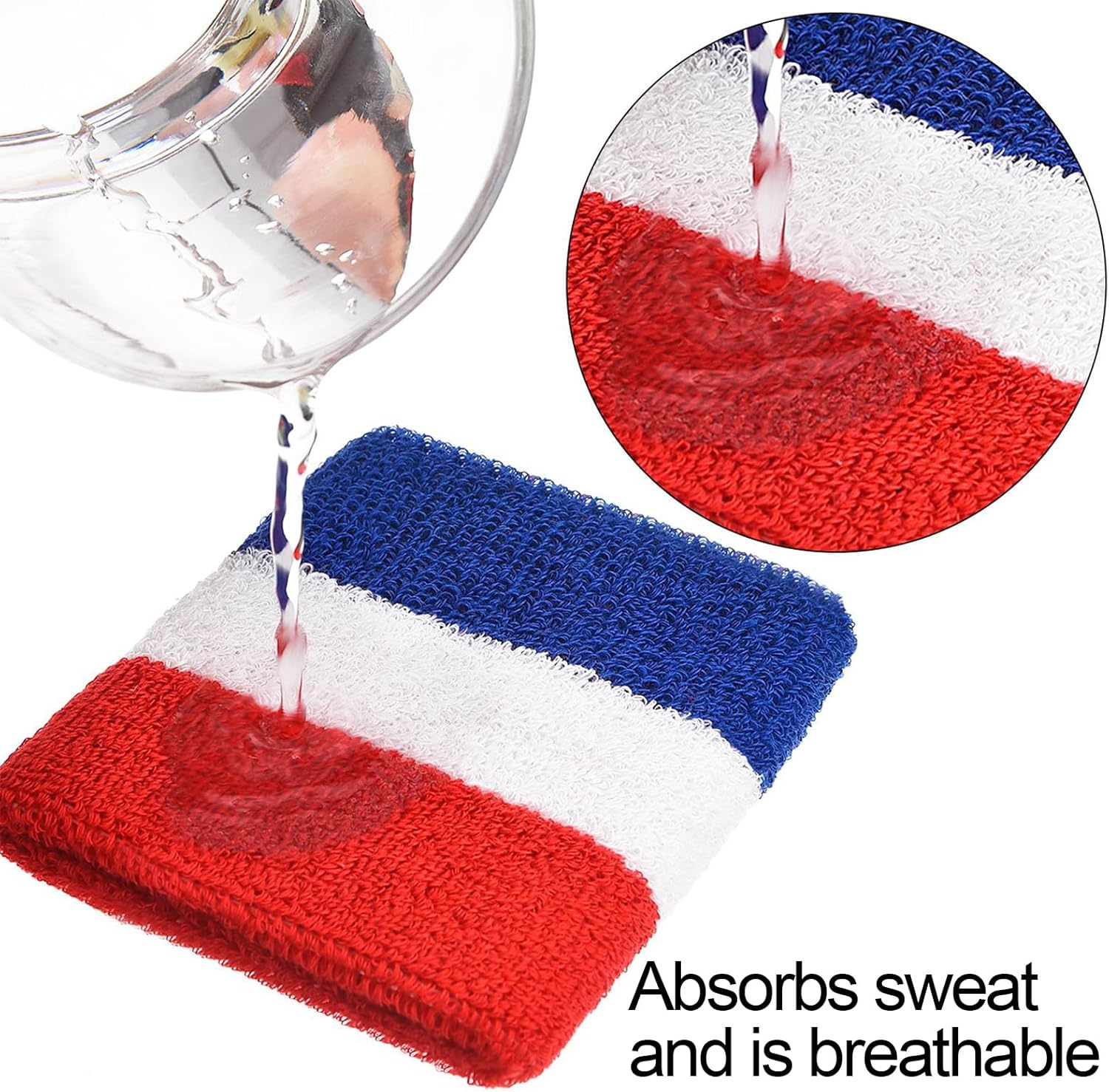 Trrtdo 3PCS Unisex Sports Sweatband Set- Athletic Head Sweatband Wristbands for Men Women Ideal for Gym Workouts Basketball Tennis Soccer Baseball Running More image number 5