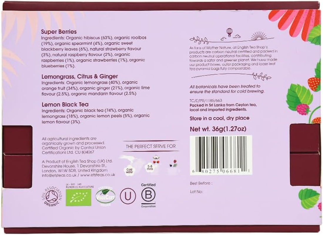 English Tea Shop Gift Pack Cold Brew Collection 12 Pyramid Tea Bags image number 5