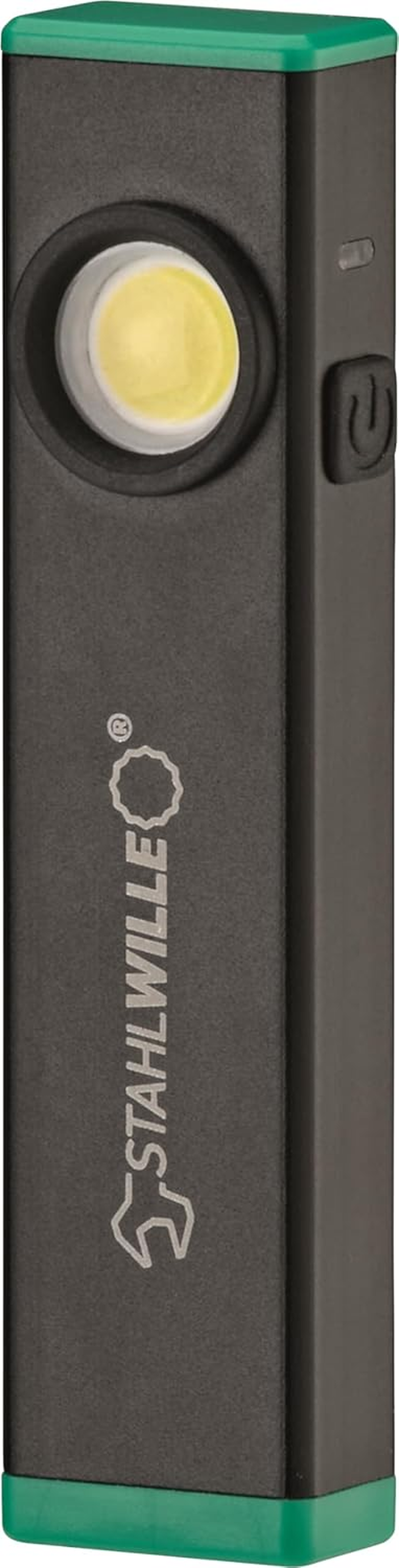 STAHLWILLE Mini LED Work Light 13134 with Retaining Clip and Magnet, up to 500 Lumen, 3 Hours Light Time, Integrated Battery, USB-C Torch, Black