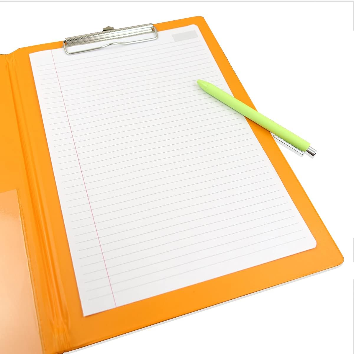 Bantex, Clipfolder A4, Spring Clip Mechanism , Clear Pocket for Storage, Retractable Hanging Hook, Durable PVC, Orange image number 5